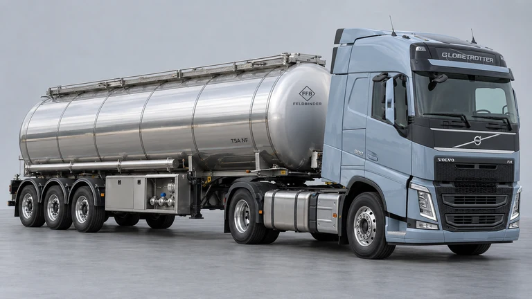 AdBlue (üre çözeltisi) taşımacılığı için Volvo FH 500 çekici ve Feldbinder TSA NF referanslı tanker; temsili görsel