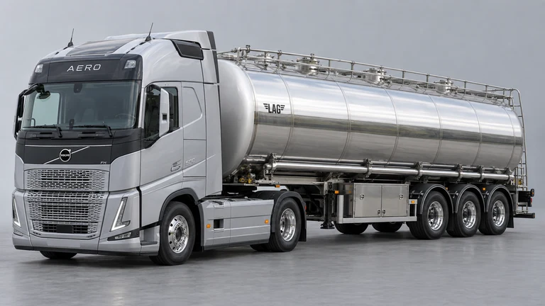 Volvo FH Aero 500 çekici ve LAG food tank referanslı tanker; temsili görsel