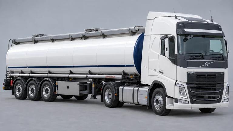 Jet yakıtı (Jet A-1) taşımacılığı için Volvo FH 500 çekici ve Schwarzmüller mineral-oil tank referanslı tanker; temsili görsel