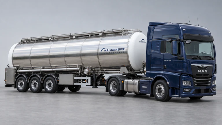 Melas taşımacılığı için MAN TGX 18.520 çekici ve Maisonneuve FOODTANKER referanslı tanker; temsili görsel